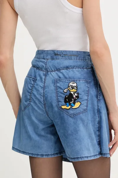 Sukňa Karl Lagerfeld Klxdisney Pleated Denim Skort Mid Blue Denim