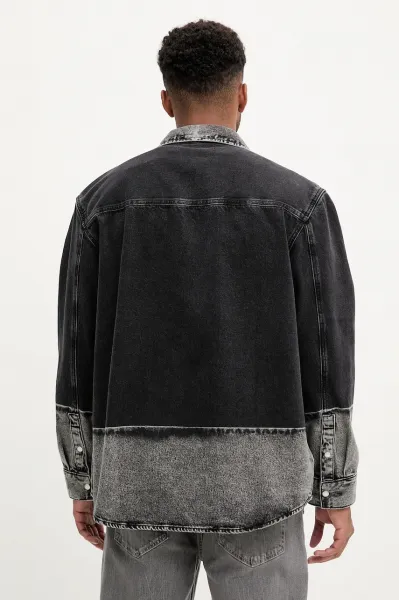 Košeľa Karl Lagerfeld Jeans Klj Ombre Overshirt Washed Black Ombre