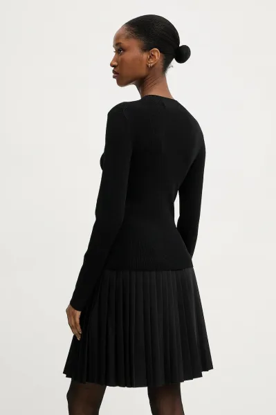Sveter Karl Lagerfeld Lslv Ribbed Mock Neck Black