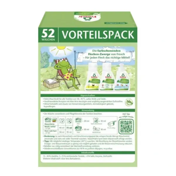 Frosch Sensitive univerzálny prací prášok Aloe Vera 3,432 kg / 52 praní