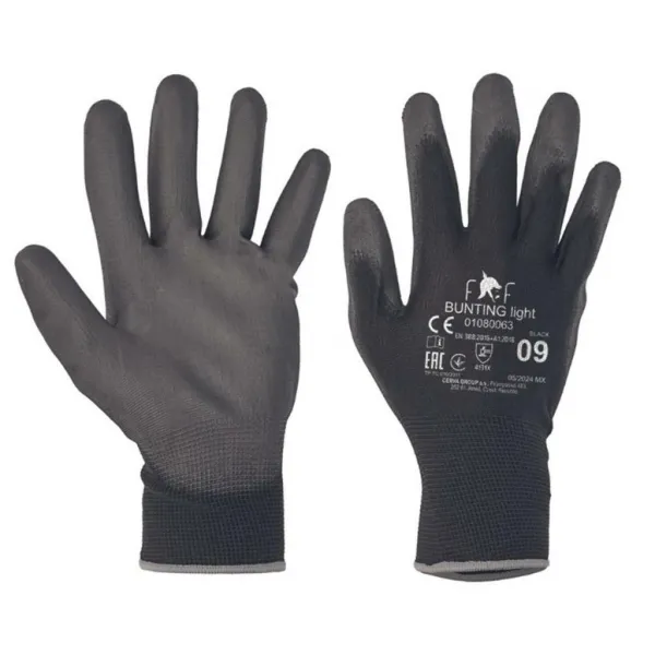 Rukavice pletené FF BUNTING LIGHT HS-04-003, čierne, veľ. 9/L