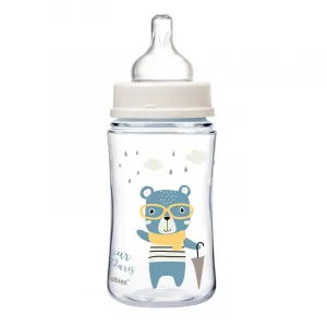 CANPOL BABIES Fľaša so širokým hrdlom Bonjour Paris 240 ml modrá