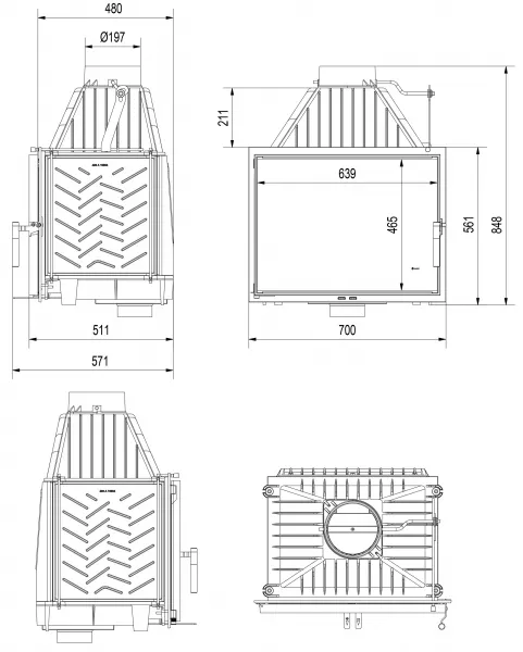 Kratki Zosia ECO 12 kW - krbová vložka ZOSIA/ECO