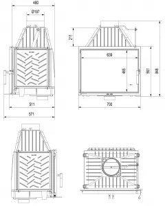 Kratki Zosia ECO 12 kW - krbová vložka ZOSIA/ECO