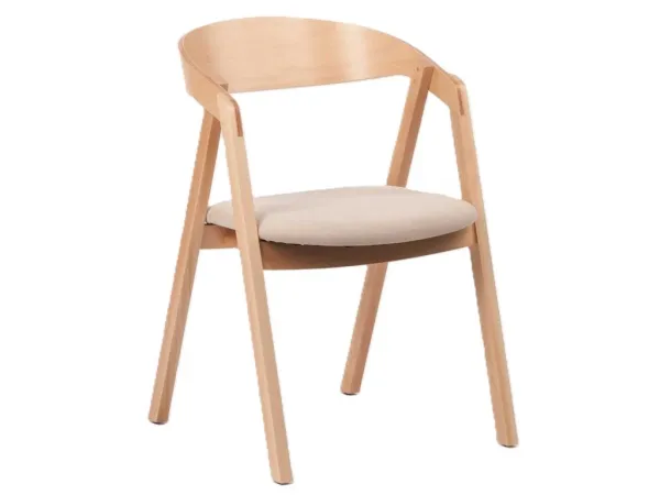 Drevená stolička GURU s čalúneným sedákom