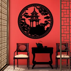 Čínsky obraz - Chrám Pagoda