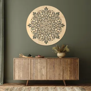 Okrúhla drevená 3D mandala - Afrodita