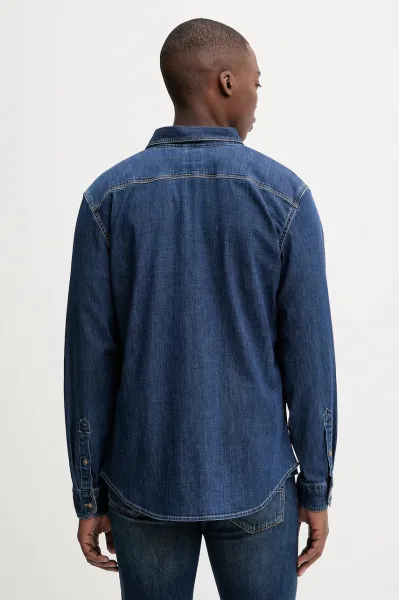 Rifľová košeľa Levi's modrá farba, regular, s klasickým golierom, 86625