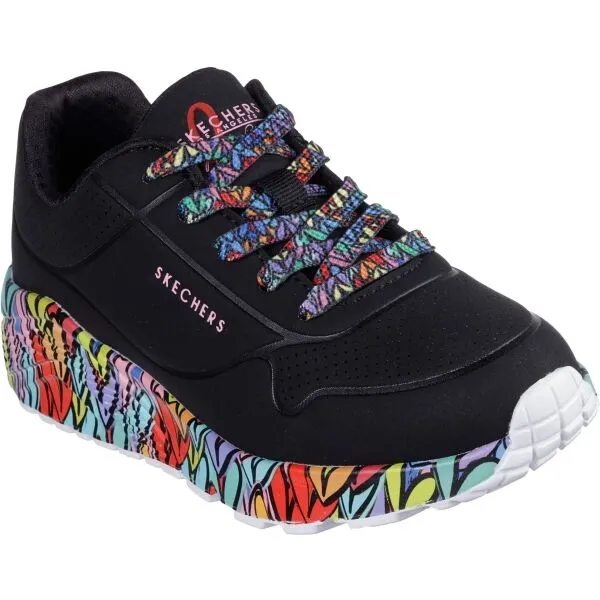 Skechers UNO LITE Detská vychádzková obuv, čierna, veľkosť