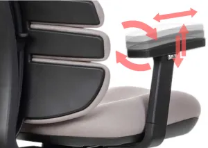 MERCURY Ergonomická kancelárska stolička SPINE tmavo sivá, s opierkou hlavy