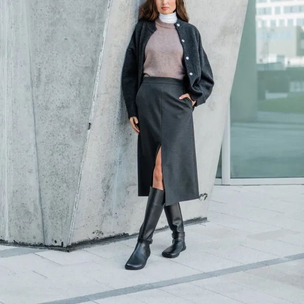 Barefoot vysoké čižmy GLAM Black