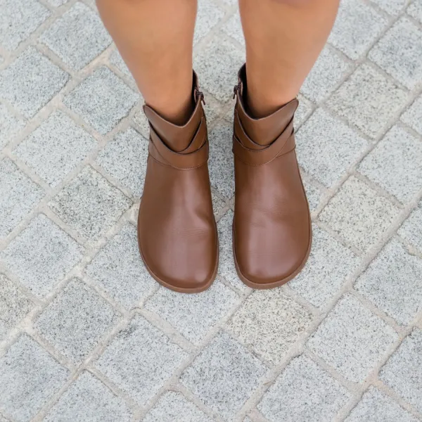 Barefoot členkové čižmy DIVINE Brown