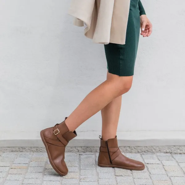 Barefoot členkové čižmy DIVINE Brown