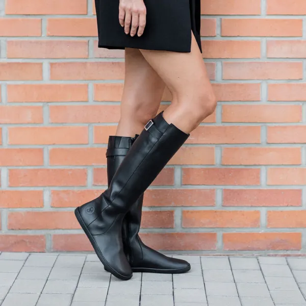 Barefoot vysoké čižmy GLAM Black Vegan