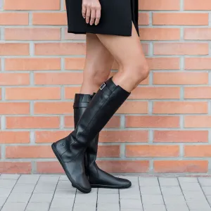 Barefoot vysoké čižmy GLAM Black Vegan