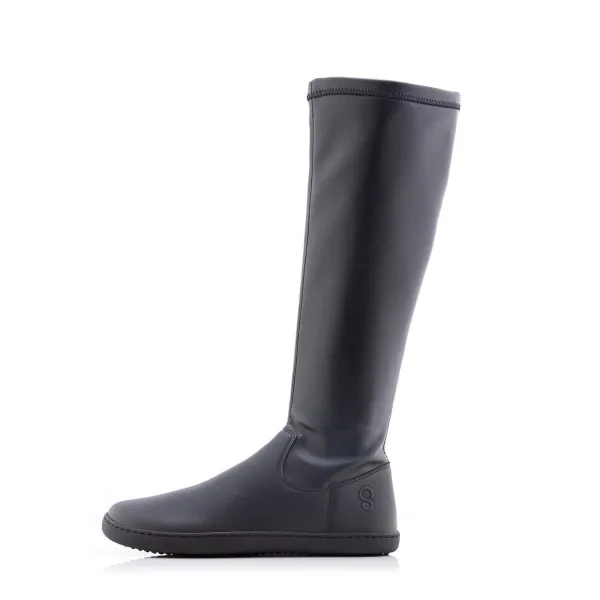 Barefoot vysoké čižmy STRETCHY Black vegan