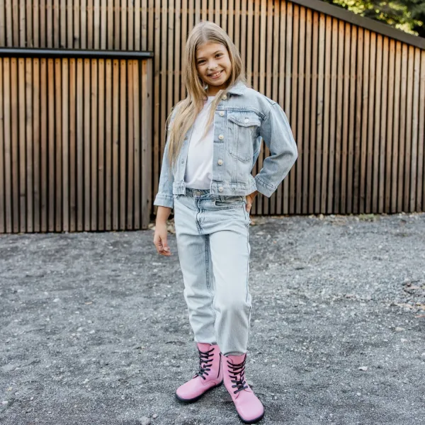 Detské barefoot čižmy MAVERICK Mini, Baby Pink