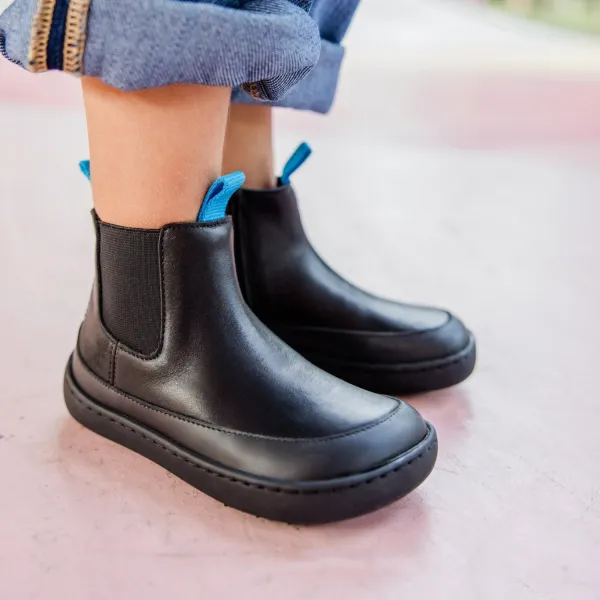 Detské barefoot Chelsea čižmy VICTORY Mini, Black & Blue