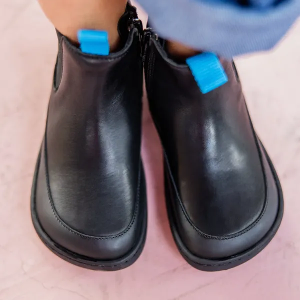 Detské barefoot Chelsea čižmy VICTORY Mini, Black & Blue