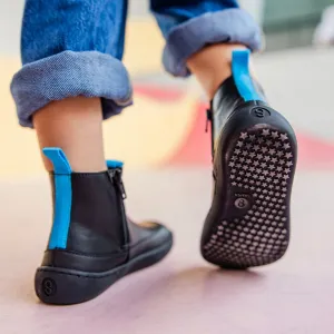 Detské barefoot Chelsea čižmy VICTORY Mini, Black & Blue
