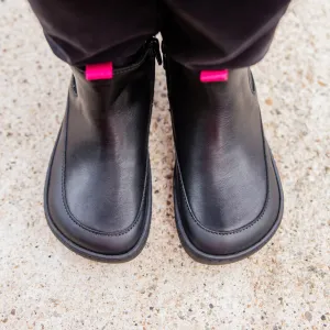 Detské barefoot Chelsea čižmy VICTORY Mini, Black & Pink