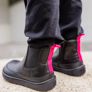 Detské barefoot Chelsea čižmy VICTORY Mini, Black & Pink