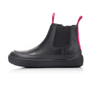 Detské barefoot Chelsea čižmy VICTORY Mini, Black & Pink