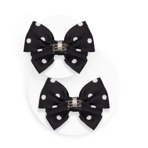 Ozdoby na klip veľké mašľe black with dots