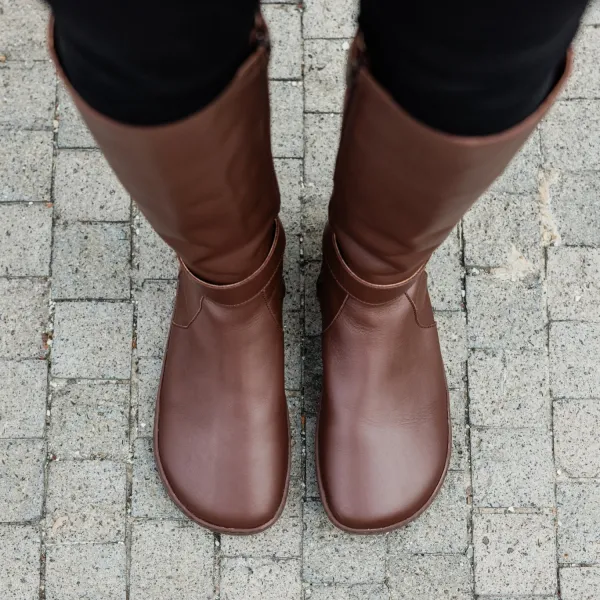 Barefoot vysoké čižmy GLAM Brown