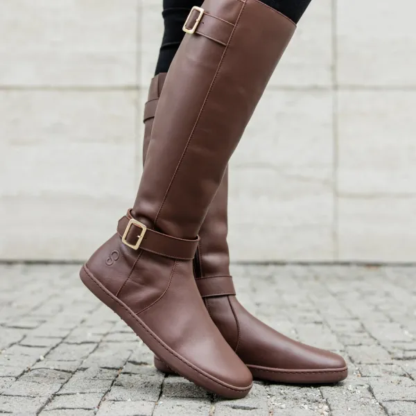 Barefoot vysoké čižmy GLAM Brown