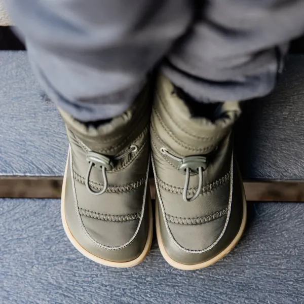 Detské barefoot čižmy FROSTY Mini, Olive