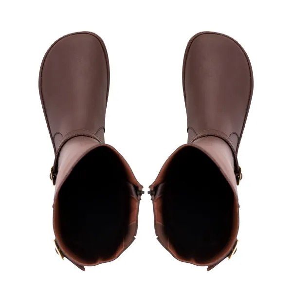 Barefoot vysoké čižmy GLAM Brown Vegan