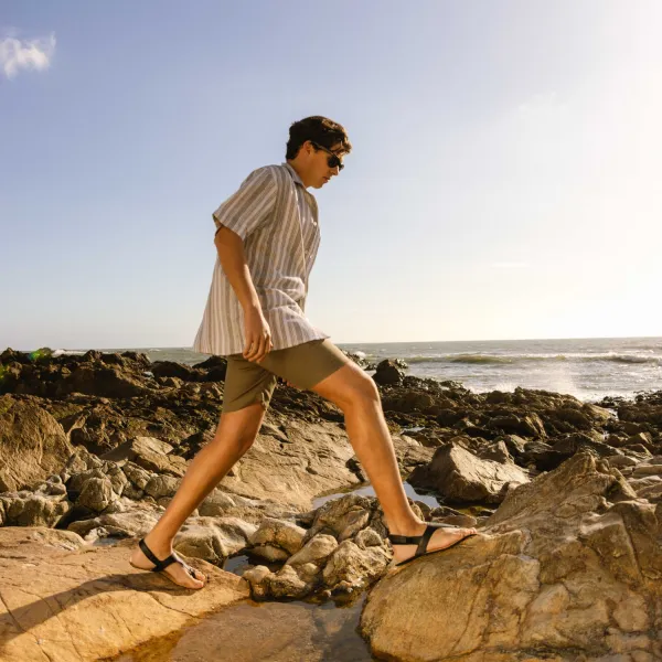 Barefoot sandále NOMAD Black with Cork