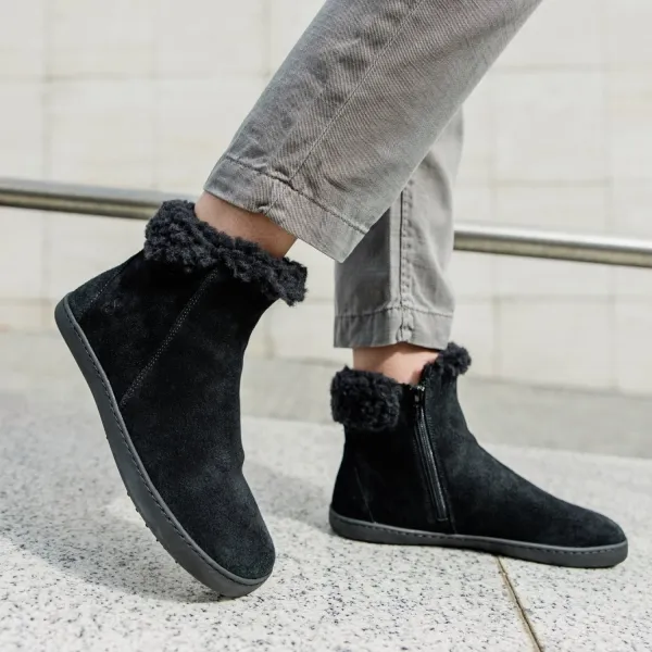 Barefoot členkové čižmy FLUFFY 2.0 Black