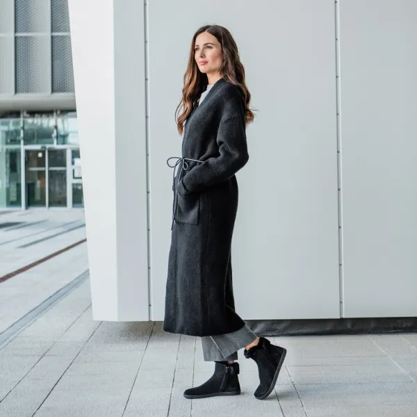 Barefoot členkové čižmy FLUFFY 2.0 Black