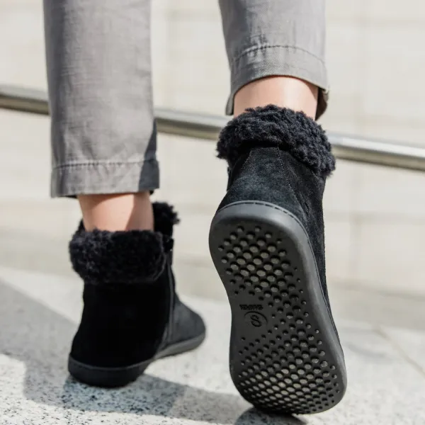 Barefoot členkové čižmy FLUFFY 2.0 Black
