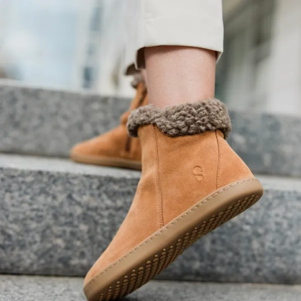 Barefoot členkové čižmy FLUFFY 2.0 Brown