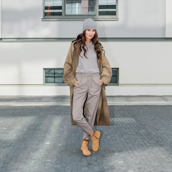 Barefoot členkové čižmy FLUFFY 2.0 Brown