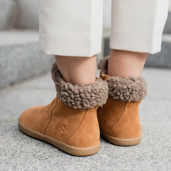 Barefoot členkové čižmy FLUFFY 2.0 Brown
