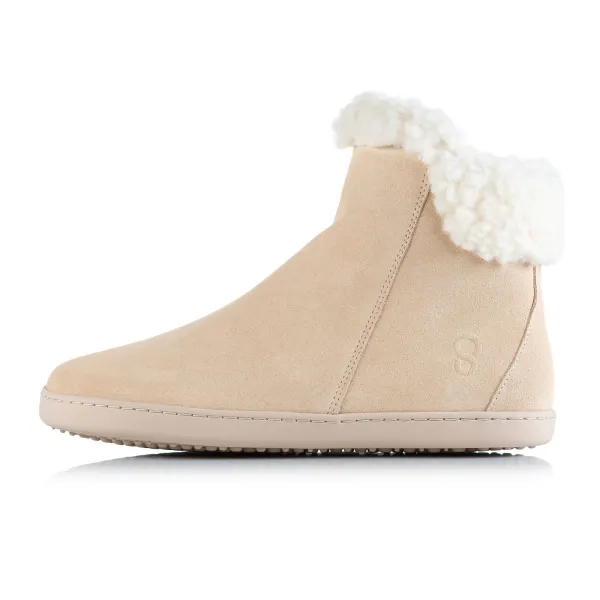 Barefoot členkové čižmy FLUFFY 2.0 Beige