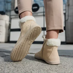 Barefoot členkové čižmy FLUFFY 2.0 Beige