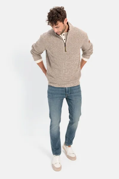 Sveter Camel Active Pullover Troyer Sand