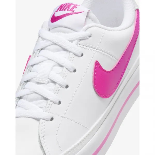 Dievčenská rekreačná obuv NIKE Court Legacy Jr white laser fuchsia