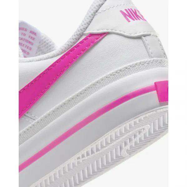 Dievčenská rekreačná obuv NIKE Court Legacy Jr white laser fuchsia