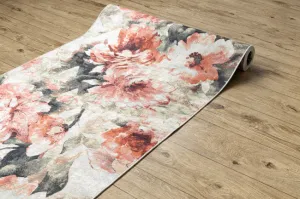 Protišmykový behúň LOTUS BOUQUET 52900 kvety béžový / ružový
