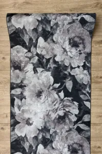 Protišmykový behúň LOTUS BOUQUET 52901 kvety sivý / béžový