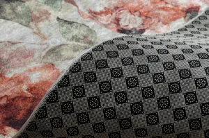Protišmykový behúň LOTUS BOUQUET 52900 kvety béžový / ružový