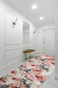 Protišmykový behúň LOTUS BOUQUET 52900 kvety béžový / ružový
