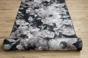 Protišmykový behúň LOTUS BOUQUET 52901 kvety sivý / béžový