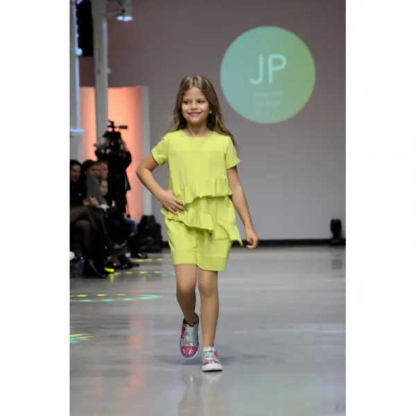 Dievčenské šaty JANA POLAK Frill girl limet